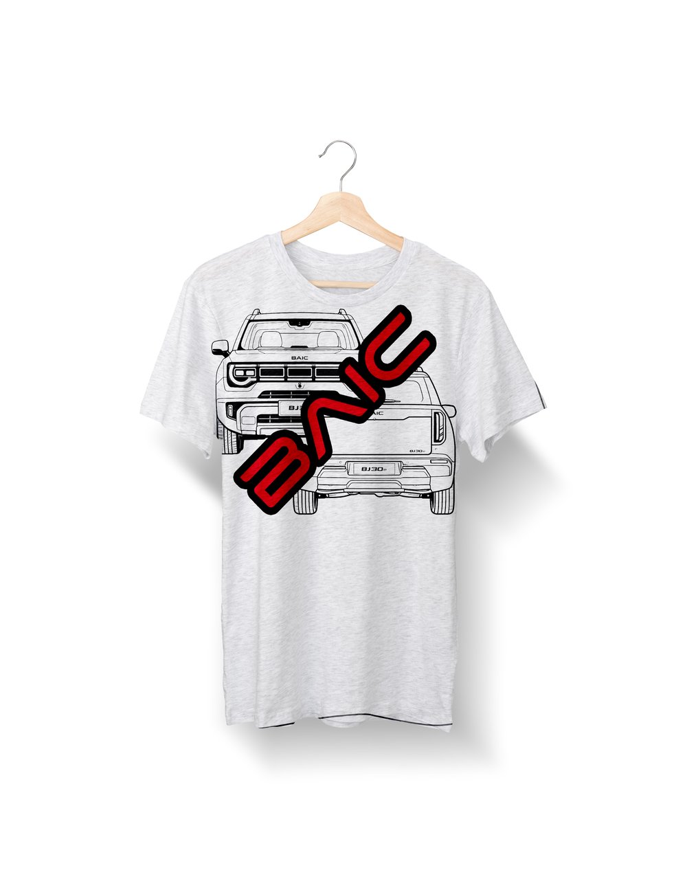 BAIC BJ30 branded t-shirt on hanger